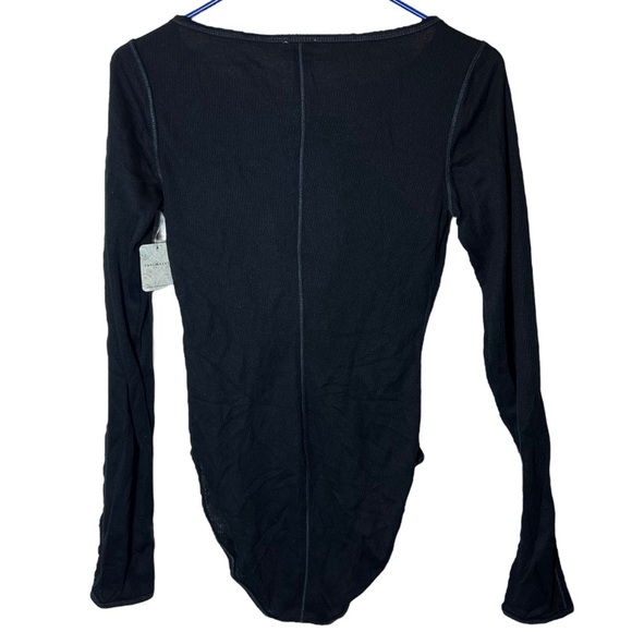 Free People Sloane Thermal Henley Bodysuit • NWT • Black • Small - Picture 3 of 8